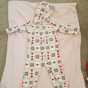 Baby girl fleece foot less suit
